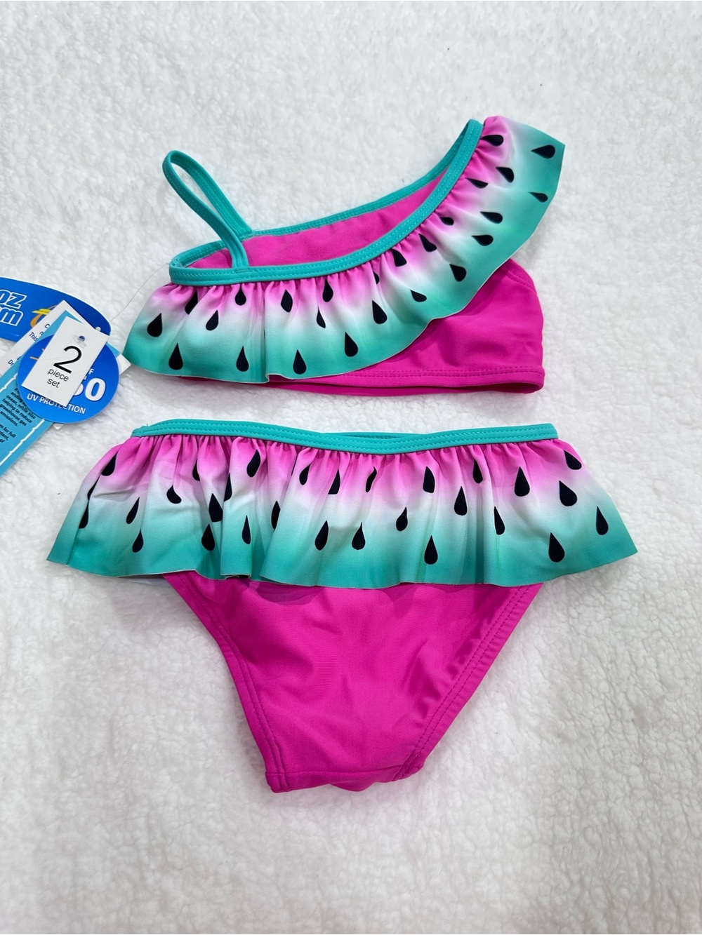 Girl’s Watermelon Ruffle Bikini - Picture 2 of 10